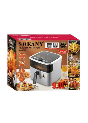 Мультипіч аерофритюрниця SK 10081 з великою чашею 9 л корпус із нержавіючої сталі 2000 Вт Sokany (362446423)