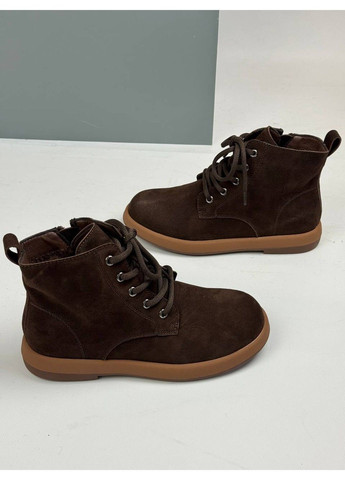 Зимние 557 ботинки зимние коричневые замшевые Yimeili