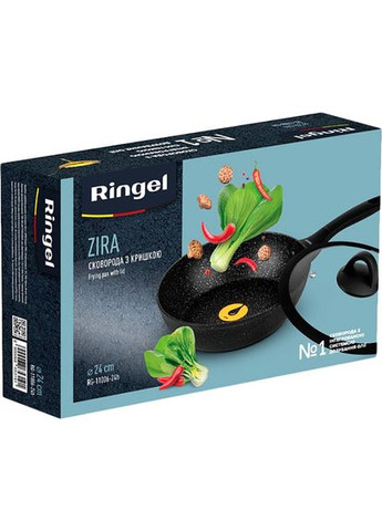 Сковорода з кришкою Zira 24 см Black (RG-11006-24h) Ringel (322914526)
