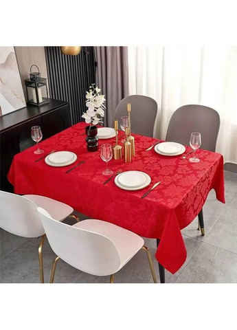 Жаккардовая скатерть Leeseph Рождественник 130×180см красная Мальва (369489875)