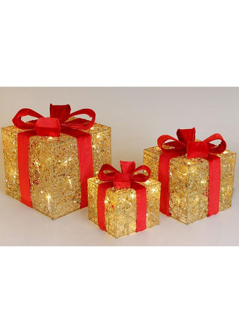 Набір декоративних подарунків - 3 коробки з led-підсвічуванням Bona (282591998)