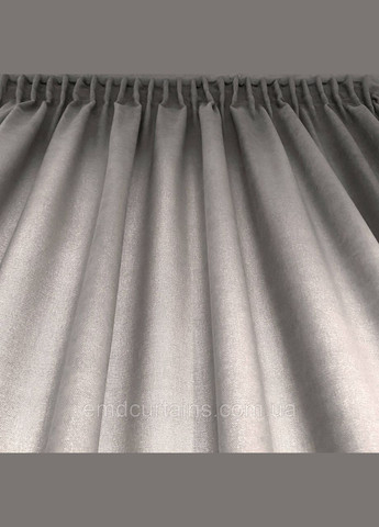Комплект штори 2 шт. з підхватами 180х250 см мікровелюр Сірий, тюль бамбук 300 см Тепло-білий No Brand (337354373)