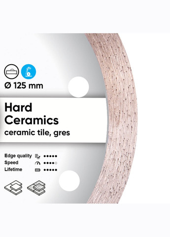 Круг алмазный отрезной Hard Ceramics 1A1R 125 x 22.23 Сплошной диск для керамики 11115048010 (10089) Distar (286423578)