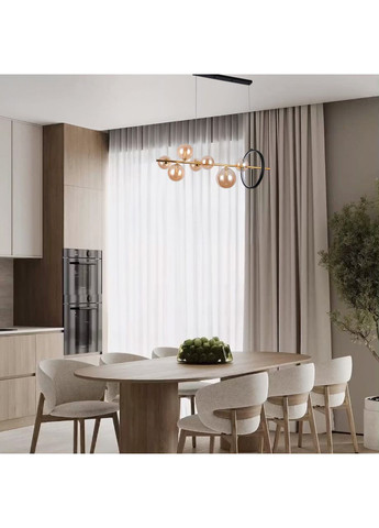 Підвісна люстра «Bubbles» на 7 ламп з кавовими плафонами (918-LP267-7 DDG+BR) No Brand (370072066)