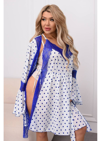 Біла жіночий комплект сорочка та халат шифон No Brand Р5203-573/1