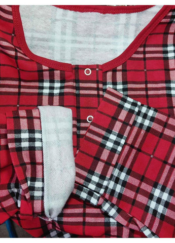 Красная зимняя пижама женская байка белая клетка 48-50 красная 41748671-1 Triko