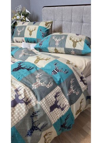 Постельное белье Трофей бирюза/св.беж, фланель(байка) Полуторный размер, наволочки 70/70 No Brand (364218608)