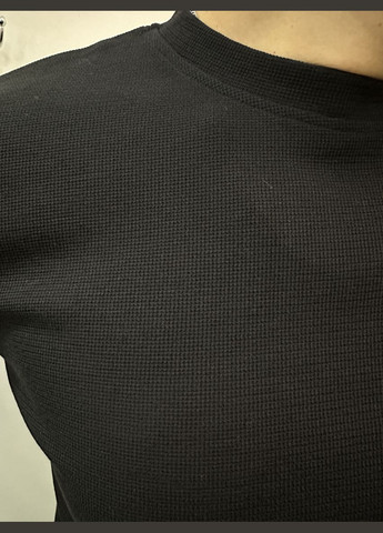 Кофта лонгслів Fabregas структурована 908 BLACK чорний кежуали