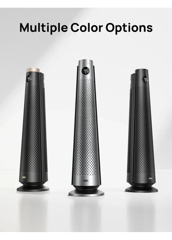 Тепловентилятор Dreo, 25м2, 2000Вт, электр. упр-ние, керамич.нагрев.элемент, пульт ДУ, 8 скор., серебряный Xiaomi (366831913)