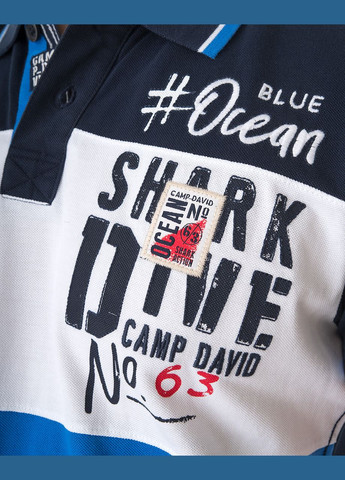 Синяя футболка-поло мужское для мужчин Camp David