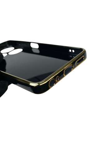 Чохол для Spark Go 2024 (BG6) з кільцем-підставкою із золотою окантовкою на техно спарк го 2024 чорний gs1 Tecno (366230229)