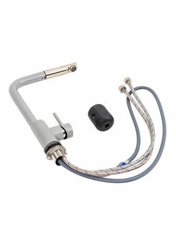 Кухонний змішувач з висувною лійкою Q411B Сірий металік Valeso (336934608)