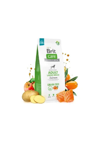Сухой корм Dog Grain-free Adult Large Breed для собак больших пород, беззерновой с лососем, 3 кг Brit Care (363196097)
