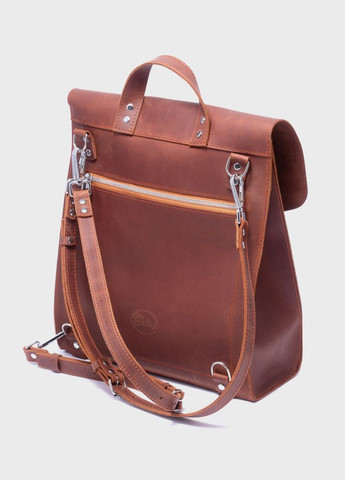 Кожаная сумка-рюкзак Коньяк Унисекс Dekey (351898972)