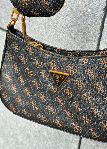 Жіноча сумка Guess 016 багет коричнева No Brand (302973217)