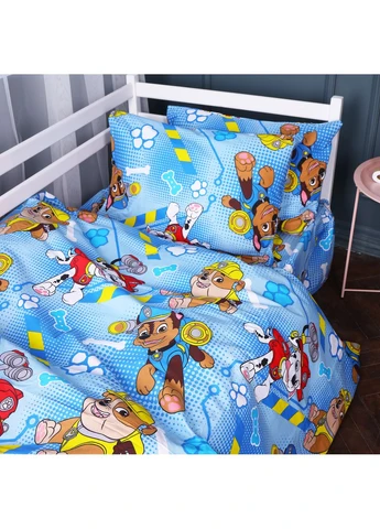 Комплект постільної білизни Бязь TEENAGER 17-0780 Paw Patrol blue Полуторний Євро Mirson (399958647)