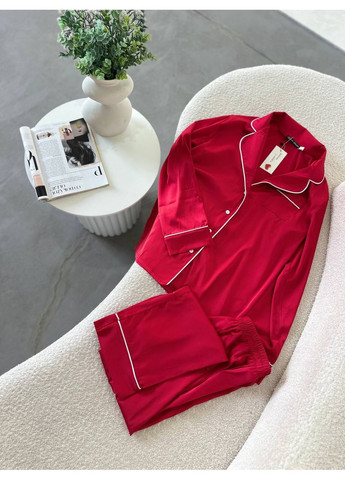 Красная всесезон пижама женская шелковая Style Point