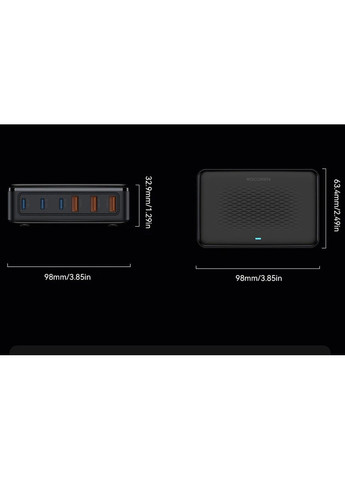 Зарядний пристрій 100W GaN XHD-PD100W 3U+3C black Rocoren (353746265)