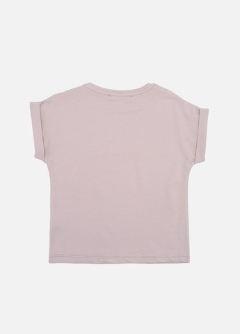 Світло-рожева літня футболка з коротким рукавом для дівчинки колір пудровий цб-00273323 Yuki