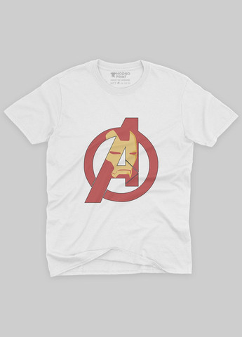 Біла демісезонна футболка для хлопчика з принтом супергероя - залізна людина (ts001-1-whi-006-016-007-b) Modno