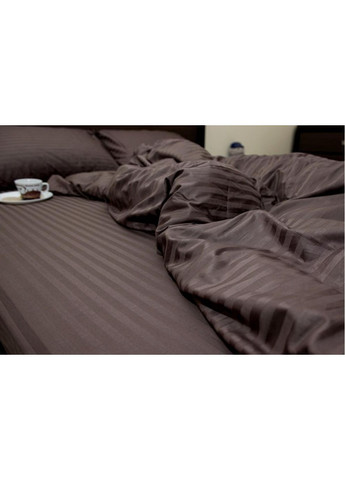 Постельное белье Шоколад страйп сатин PREMIUM Евро размер, наволочки 70/70 No Brand (363191651)