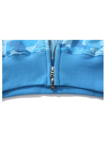 Толстовка блакитна Bape A Bathing Ape Shark Big ABC Blue Camo Full Zip Hoodie Mens (356677630)