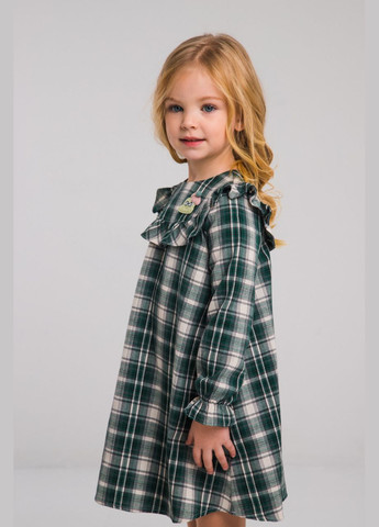 Зелёное платье хезер детское клетчатое с рюшами Suzie (351501911)