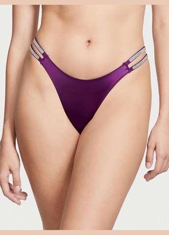 Фіолетовий демісезонний комплект (ліф+трусики бразиліана) зі стразами double shine strap 70b/xs фіолетовий Victoria's Secret