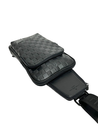 Мужская нагрудная сумка LV из эко-кожи PU-76131-A черная 31 x 19 x 5 No Brand (372744592)
