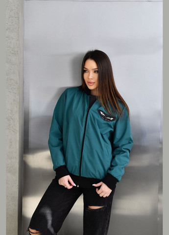 Зеленая женская куртка бомбер цвет морская волна р.48/50 450749 New Trend