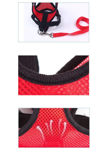 Мягкая сетчатая шлейка с поводком для собак Дышащая, легкая, регулируемая No Brand (362571890)