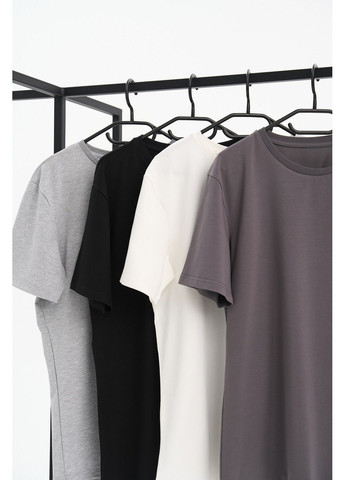 Комбинированная набор футболок мужских cotton basic 4 шт (серый меланж, черная, серая, молочная) Handy Wear