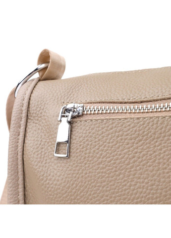 Практична напівкругла сумка для жінок з натуральної шкіри 22907 Бежевий Vintage (356452148)