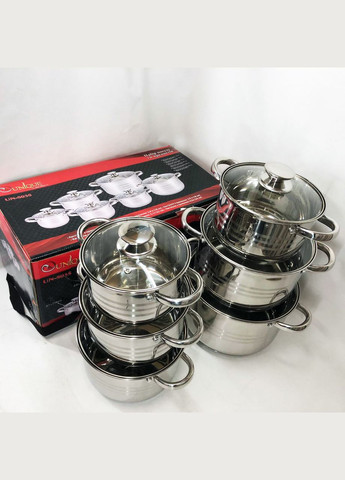Набор посуды кастрюли UN-5035, Комплект кастрюль, Кастрюля NE-256 современный дизайн Unique (351485900)