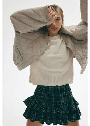 Светло-бежевая демисезонная женская стеганная куртка бомбер н&м (58570) xxs светло-бежевая H&M