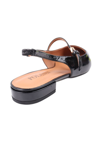Polann Туфлі жіночі чорні натуральна лакована шкіра чорний з, — (329296906)
