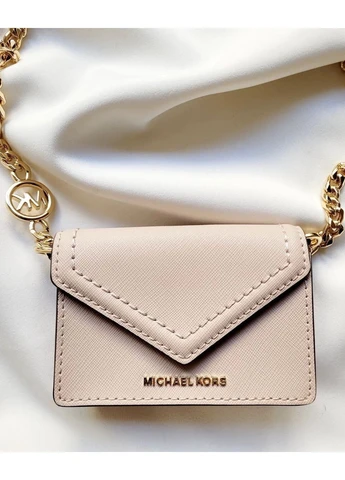 Сумка женская Jet Set Micro кожаная маленькая с цепочкой пудровая кросс-боди Michael Kors (400760355)