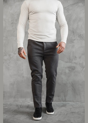 Графитовые классические, повседневный, кэжуал зимние брюки No Brand