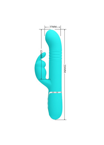 Вібратор-кролик з фрикціями і кульками, що обертаються, бірюзовий, 22.6 х 3.7 см Pretty Love (361670423)