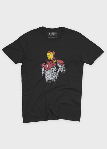 Черная мужская футболка с принтом супергероя - железный человек (ts001-1-bl-006-016-019) Modno