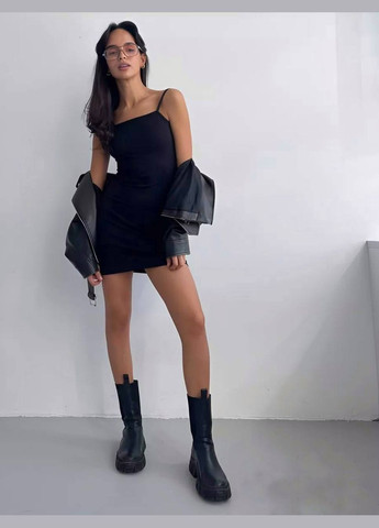 Чорна кежуал сукня N.Family однотонна