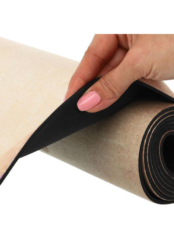 Коврик для йоги Замшевый двухслойный каучуковый 3мм Pro (размер 183x61x0,3см,, с принтом Слон и Record (361433547)