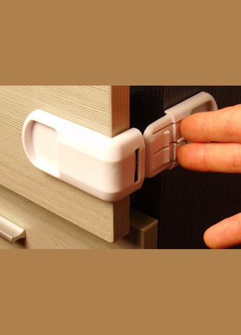 Кутовий блокатор Замок блокатор кутовий від дітей (кнопка) 1 шт Білий LELUNO (312000247)