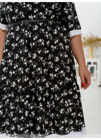 Черное кэжуал платье Sofia с цветочным принтом