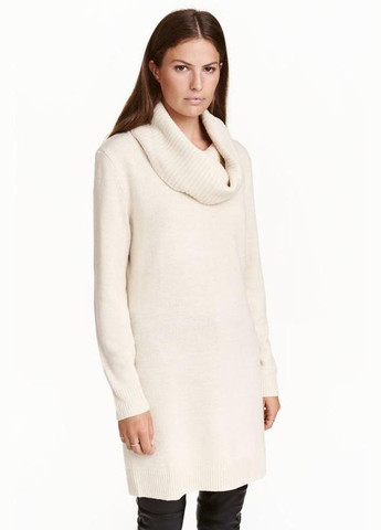 Молочний джемпер подовжений жіночий вязаний 0128942 м молочний джемпер H&M
