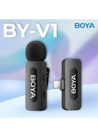 Беспроводной петличный микрофон BY-V1 Lightning Black Boya (377738530)