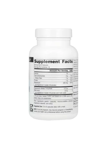 Малат магния для поддержания мышц и энергии, Magnesium Malate 625mg - 100 caps Source Naturals (330984635)