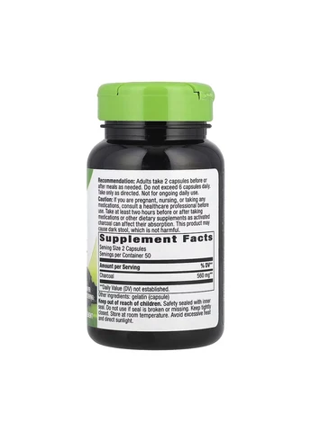 Активированный уголь для пищеварения, Activated Charcoal - 100 caps Nature's Way (364201755)