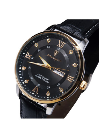 Наручний годинник чоловічий Poedagar Deluxe 2 ремінці Сріблясто-золотистий (3597) Hemsut (364274278)