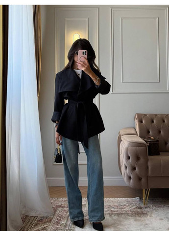 Черный женский тренч женский елегантный Style Point однотонный - демисезонный